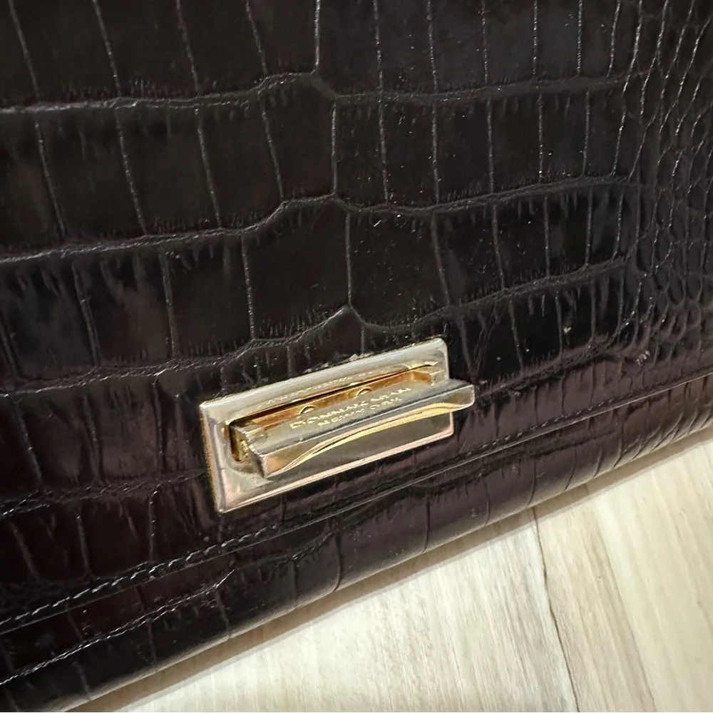 Vintage‎ 90’s Donna Karan New York Travel Organizer Wallet in Crocodile Leather